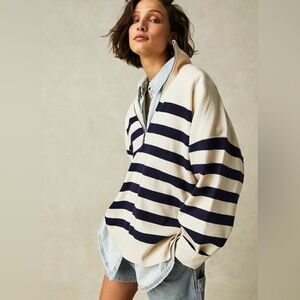 Free People Coastal Stripe Pullover